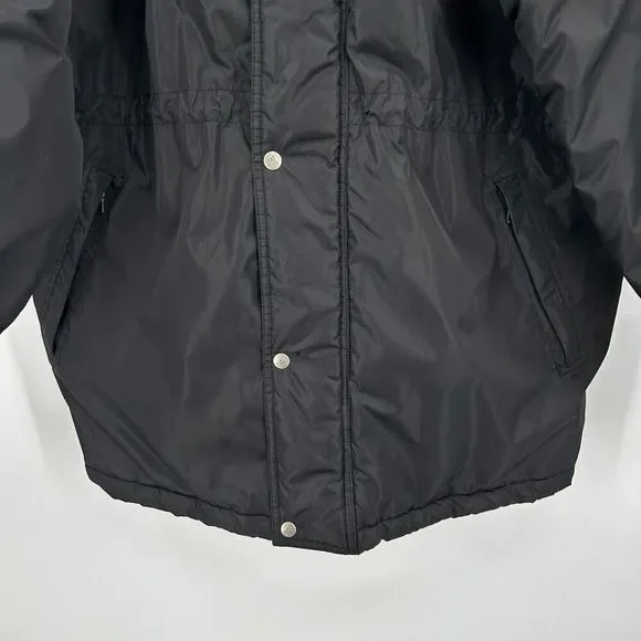 ADIDAS Men's Vintage Y2K Black Yellow Long Quilted Puffer Jacket